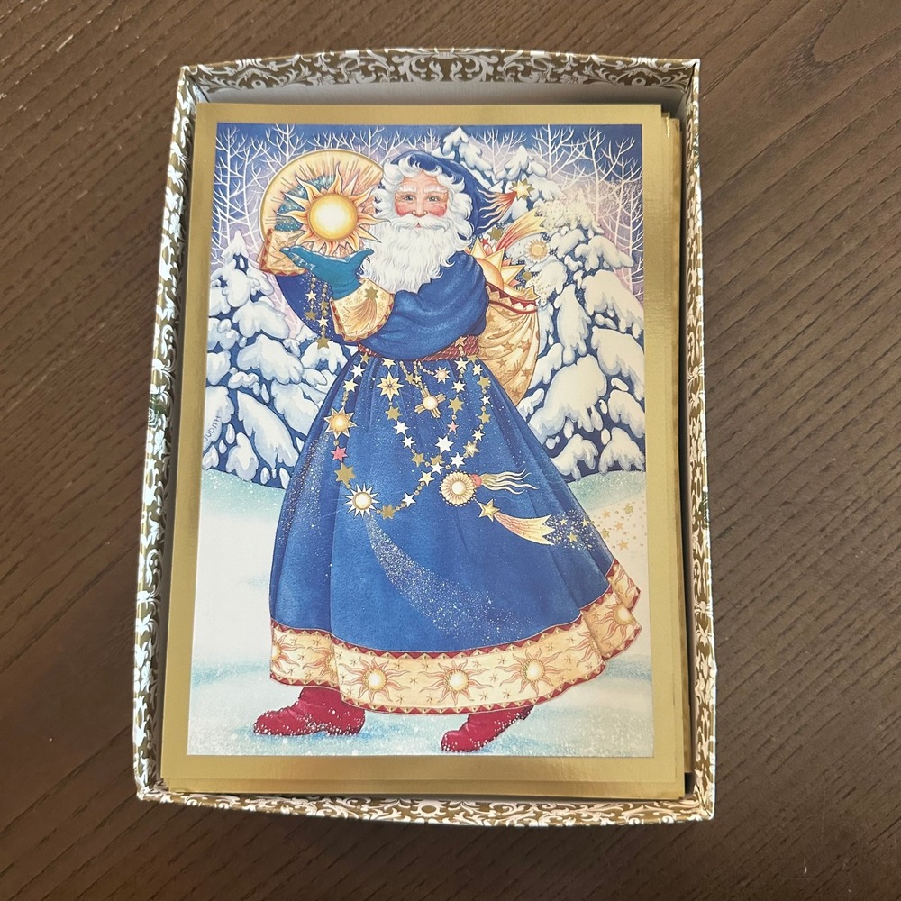 Sunrise Heirloom Christmas Cards Boxed Set 18 Count Celestial Santa Engelbreit